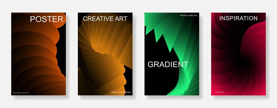 Abstract modern creative gradient poster background set Stock Illustration