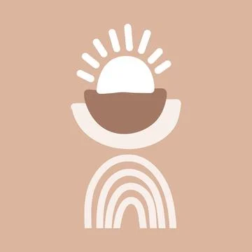 Abstract modern creative poster, beige card design Stock Illustration