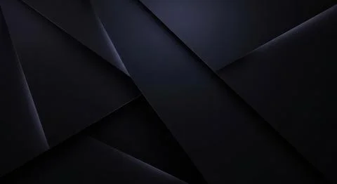 Abstract modern dark background with overlapping black geometric shapes Stock Illustration