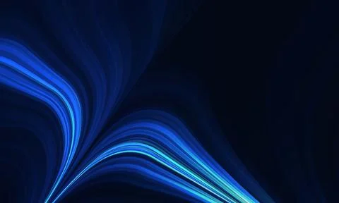 Abstract modern dark blue background with flowing movement lines. Stock Illustration
