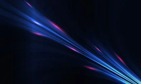 Abstract modern dark blue technology background with light pink neon rays. Stock Illustration