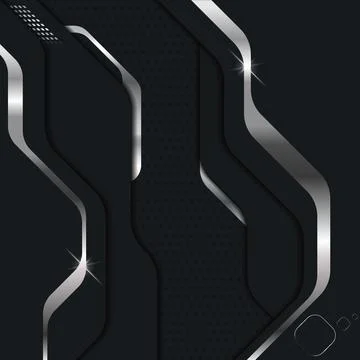 Abstract modern dark metallic background. Sci-fi techno style layered plates. Stock Illustration