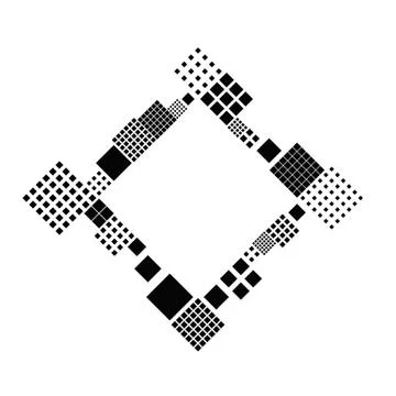 Abstract modern diagonal geometrical square badge background border Иллюстрация