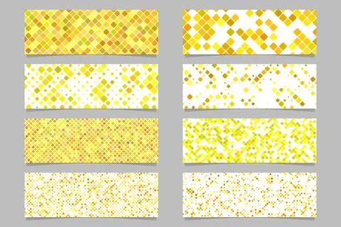 Abstract modern diagonal rounded square pattern banner background set Illustrazione stock