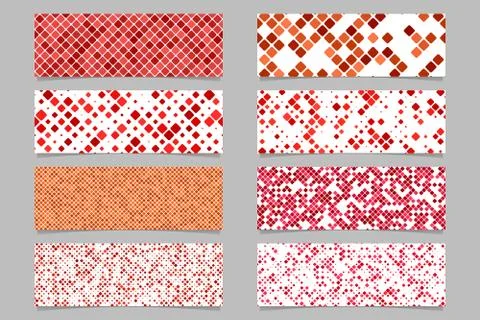Abstract modern diagonal rounded square pattern banner background set Illustrazione stock