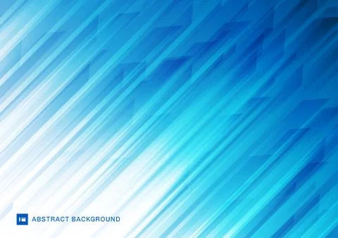 Abstract modern diagonal stripes lines white and blue background Stock Illustration