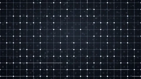 Abstract modern digital grid network animation, glowing nodes and linear Stock Footage 344914972