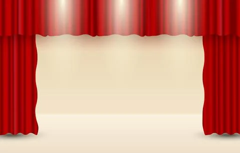 Abstract modern display  lights with red stage curtain stock illustration Stock Illustration