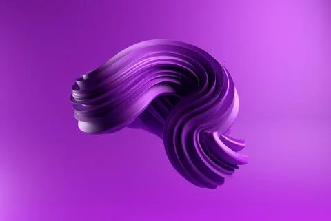 Abstract modern dynamic violet flowing curve swirl or twirl spiral shape line Illustrazione stock