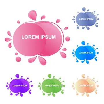 Abstract Modern Dynamical Gradient Colored Liquid Fluid Shape Banner Illustrazione stock