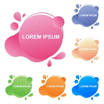 Abstract Modern Dynamical Gradient Colored Liquid Fluid Shape Banner Illustrazione stock