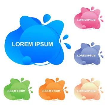 Abstract Modern Dynamical Gradient Colored Liquid Fluid Shape Banner Stock Illustration
