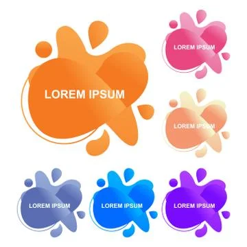 Abstract Modern Dynamical Gradient Colored Liquid Fluid Shape Banner 스톡 일러스트