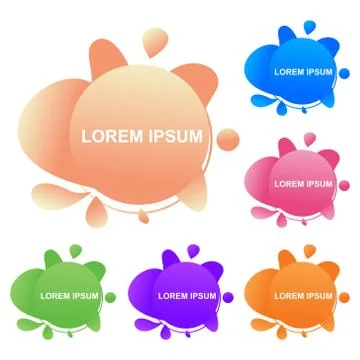 Abstract Modern Dynamical Gradient Colored Liquid Fluid Shape Banner 스톡 일러스트