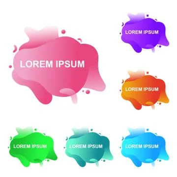 Abstract Modern Dynamical Gradient Colored Liquid Fluid Shape Banner Illustrazione stock