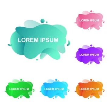 Abstract Modern Dynamical Gradient Colored Liquid Fluid Shape Banner Stock Illustration