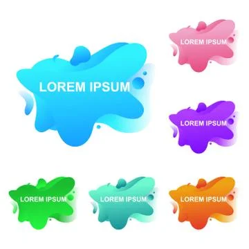 Abstract Modern Dynamical Gradient Colored Liquid Fluid Shape Banner Stock Illustration