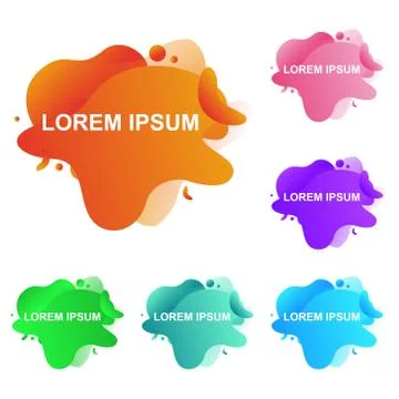 Abstract Modern Dynamical Gradient Colored Liquid Fluid Shape Banner Stockillustratie