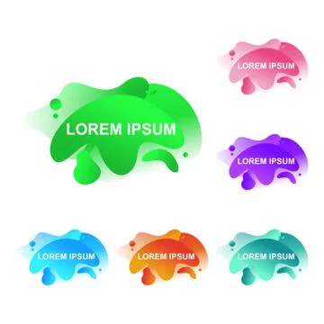Abstract Modern Dynamical Gradient Colored Liquid Fluid Shape Banner Illustrazione stock