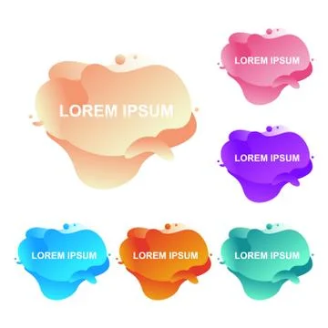 Abstract Modern Dynamical Gradient Colored Liquid Fluid Shape Banner 스톡 일러스트