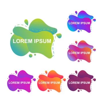 Abstract Modern Dynamical Gradient Colored Liquid Fluid Shape Banner 스톡 일러스트