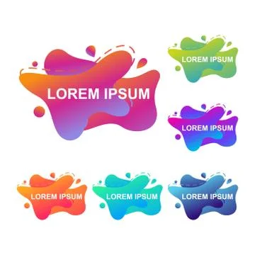 Abstract Modern Dynamical Gradient Colored Liquid Fluid Shape Banner 스톡 일러스트