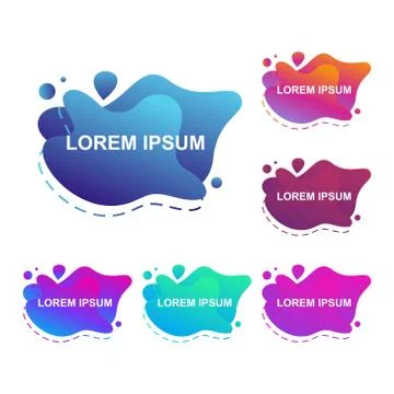 Abstract Modern Dynamical Gradient Colored Liquid Fluid Shape Banner Stock Illustration