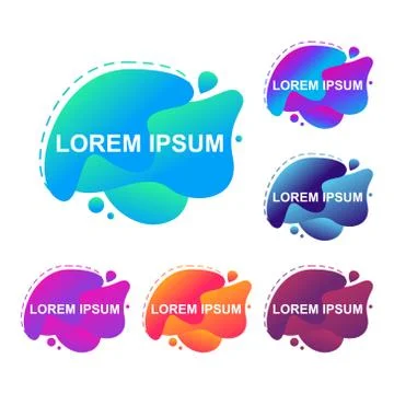 Abstract Modern Dynamical Gradient Colored Liquid Fluid Shape Banner Stock Illustration