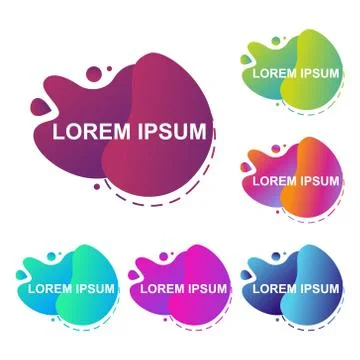 Abstract Modern Dynamical Gradient Colored Liquid Fluid Shape Banner 스톡 일러스트