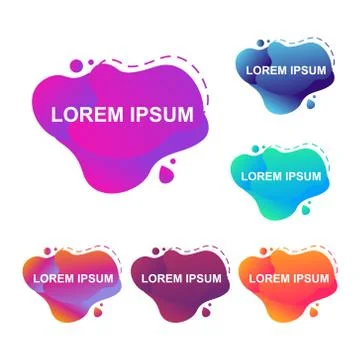 Abstract Modern Dynamical Gradient Colored Liquid Fluid Shape Banner Illustrazione stock
