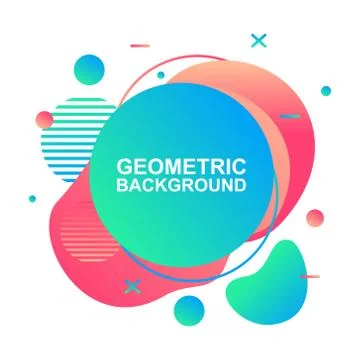 Abstract Modern Dynamical Gradient Colored Liquid Fluid Shape Banner Frame Illustrazione stock