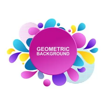 Abstract Modern Dynamical Gradient Colored Liquid Fluid Shape Banner Frame 库存插图