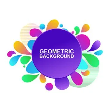 Abstract Modern Dynamical Gradient Colored Liquid Fluid Shape Banner Frame Stock Illustration