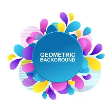 Abstract Modern Dynamical Gradient Colored Liquid Fluid Shape Banner Frame 스톡 일러스트