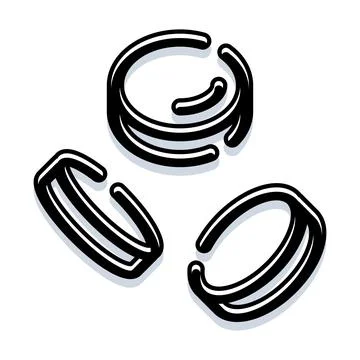 Abstract modern ear cuff accessories black outline illustration Stock Illustration