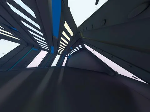 Abstract modern empty architecture background. 3D illustration Stock Illustration