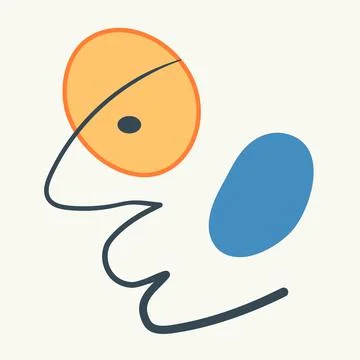 Abstract modern face portrait Stock Illustration