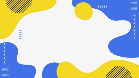 Abstract Modern Flat Wavy Shape Yellow and Blue Isolated on White Banner Ba.. Stock Illustration