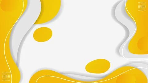 Abstract Modern Flat Wavy Shape Yellow and White Background Fluid Design.Ve.. Stock Illustration