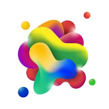 Abstract modern flowing fluid shape graphic elements. Gradient dynamic colo.. イラスト素材