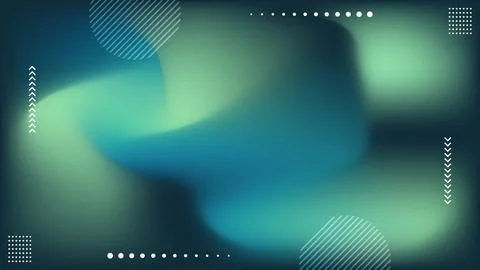 Abstract Modern Fluid Gradient Waves Green Blue and Black Background Futuri.. Stock Illustration