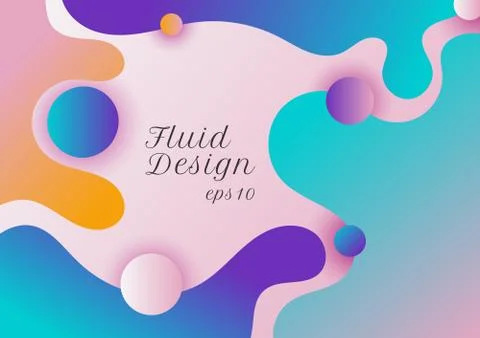 Abstract modern fluid or liquid shape gradient color background. Illustrazione stock