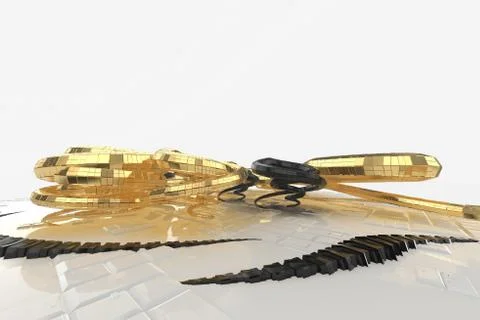 Abstract modern future architecture contains strange-shaped buildings in the Stock Illustration