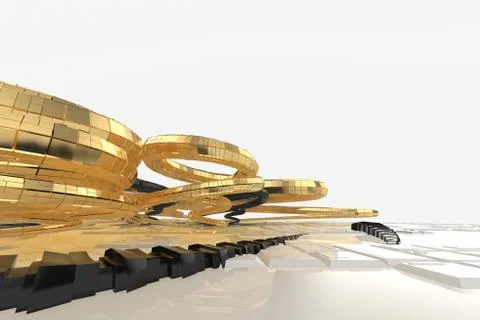 Abstract modern future architecture contains strange-shaped buildings in the Stock Illustration