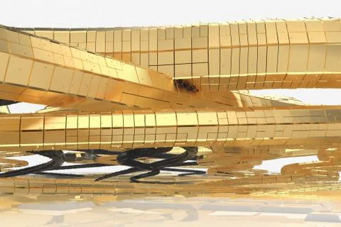 Abstract modern future architecture contains strange-shaped buildings in the Stock Illustration