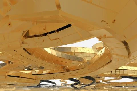 Abstract modern future architecture contains strange-shaped buildings in the Stock Illustration