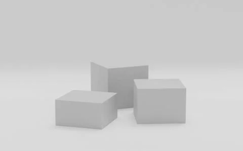 Abstract modern futuristic boxes cubes background 3d render illustration with Stock Illustration