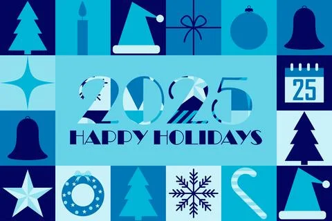 Abstract modern geometric background for winter holidays. Festive banner de.. Stock Illustration