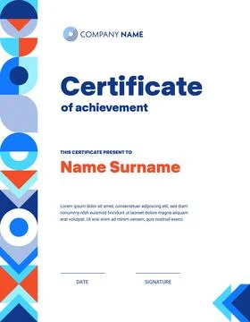 Abstract modern geometric certificate template Ilustración de archivo