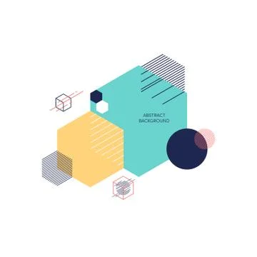 Abstract modern geometric composition background Ilustração Stock